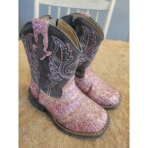 ROPER BOOTS pink glitter cowgirl boots 7
